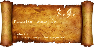Kappler Gusztáv névjegykártya