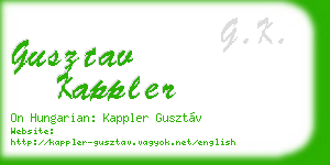 gusztav kappler business card